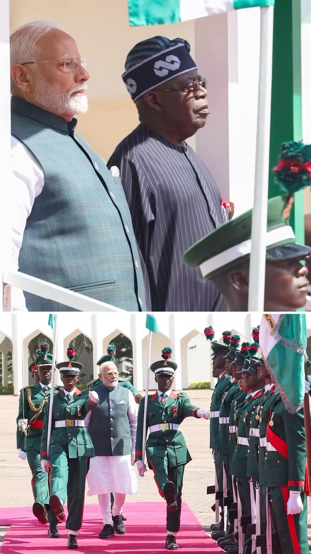 PM Modi receives ceremonial welcome at Presidential Villa in Nigeria | #shorts