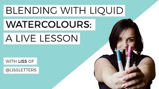 Using Liquid Watercolours for Lettering- LIVE with Liss of @lissletters screenshot 5