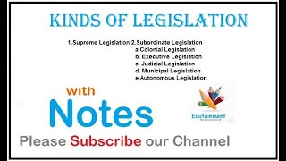 Different kinds of legislation