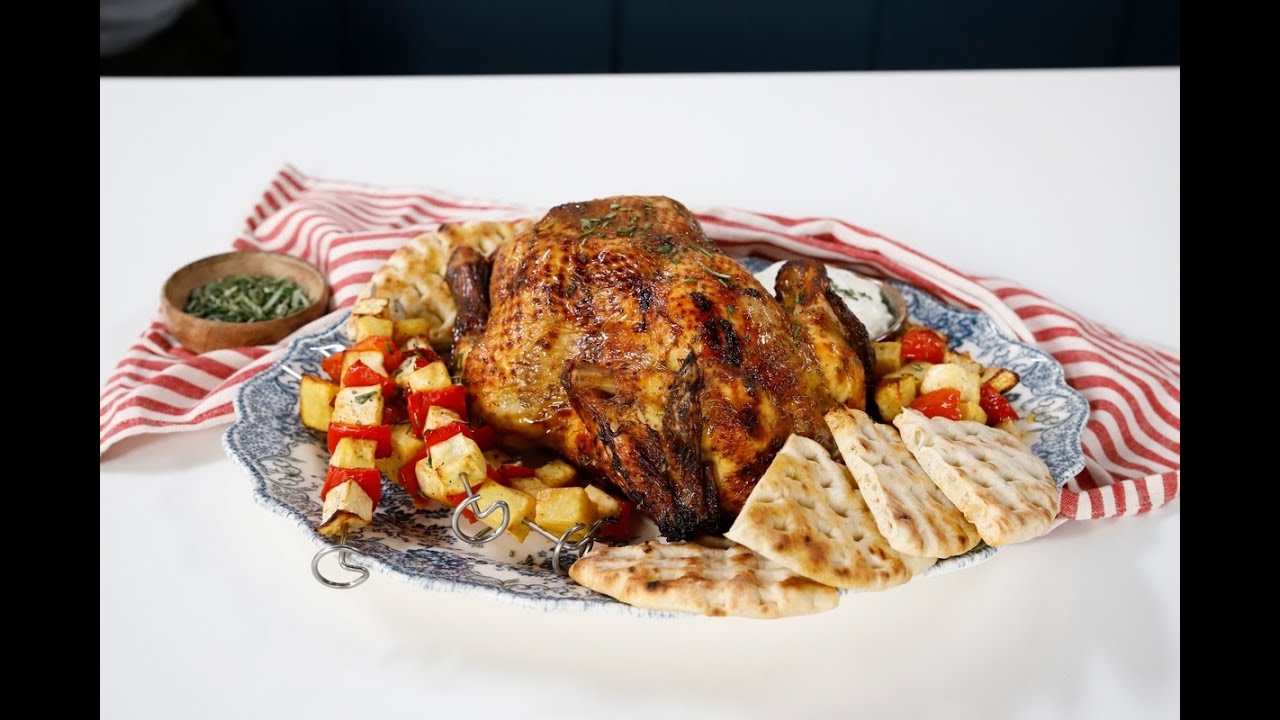 Ολόκληρο Κοτόπουλο με Ψητά Λαχανικά στο Airfryer