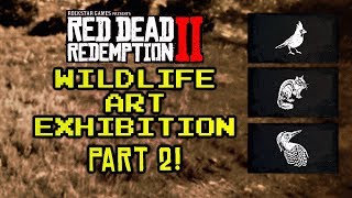 Red Dead Redemption 2 Wildlife Art Exhibition Walkthrough - Part 2 Woodpecker, Rat And Cardinal