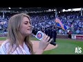 Alana springsteen  alana springsteen sings the national anthem for the chicago cubs