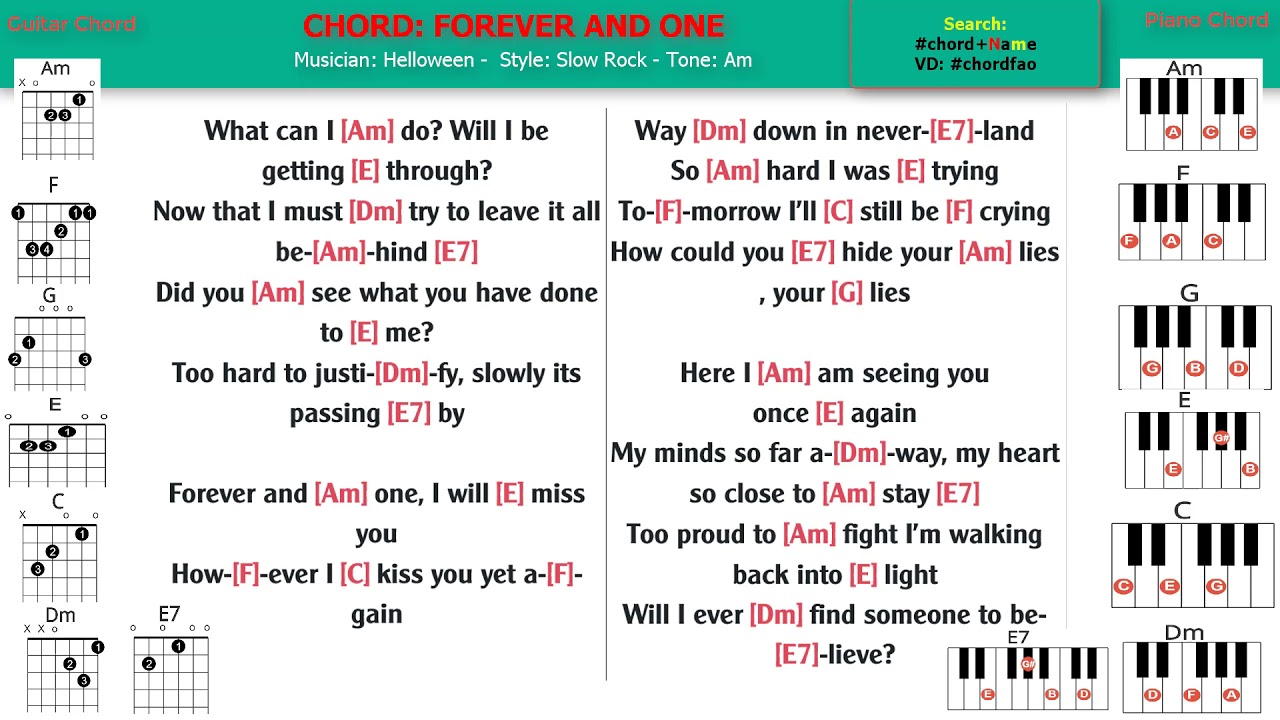 Lyrics And Chord Forever And One Am Youtube