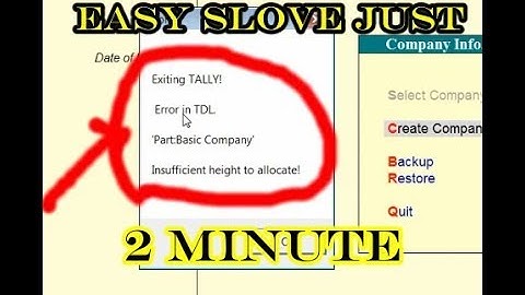 how to solve tally error DTL part basic company ???