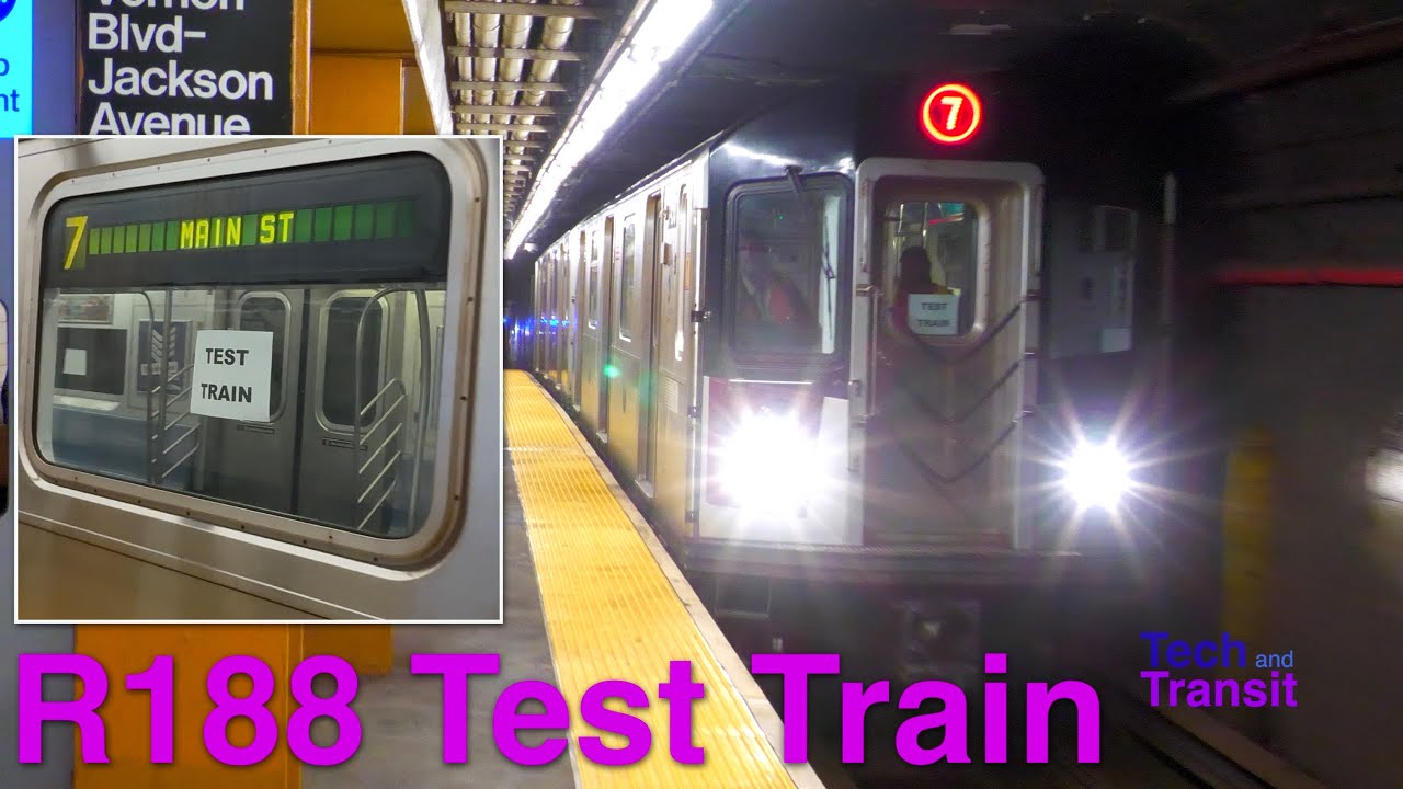 R188 (7) Test Train and Deadhead at the Vernon-Jackson and Court Square ...