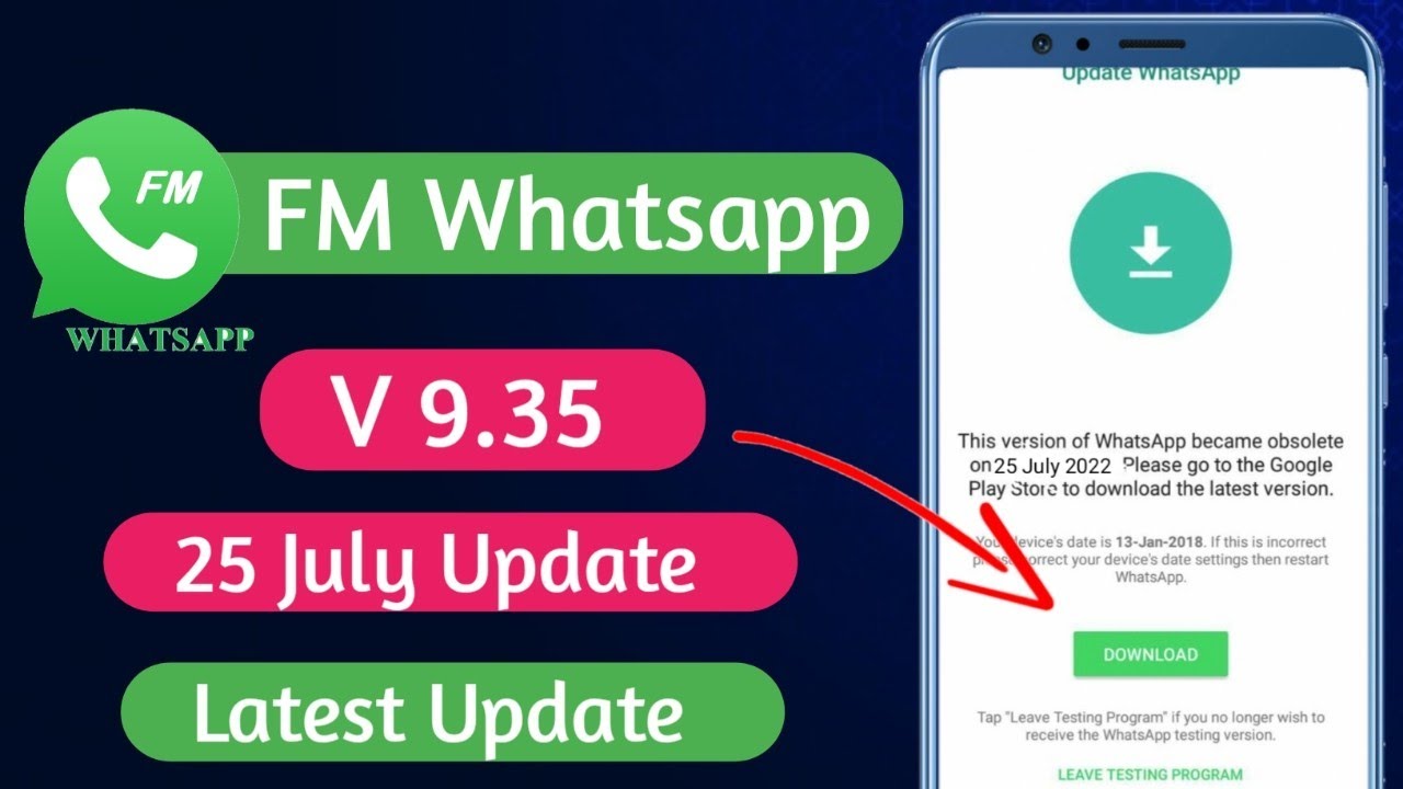 FM Whatsapp update kaise kare july new update v9.35 How