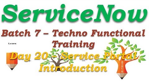 Batch 7 || Day 20 || Service Portal Introduction||Techno Functional Training || English || San Diego