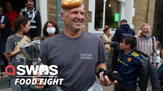 Lancashire and Yorkshire go head to head at the World Black Pudding Throwing Championships | SWNS