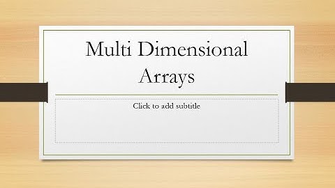 Two Dimensional Array | Data Structures | Third semester BCA
