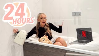 24 Hours LIVING In My BATHROOM!