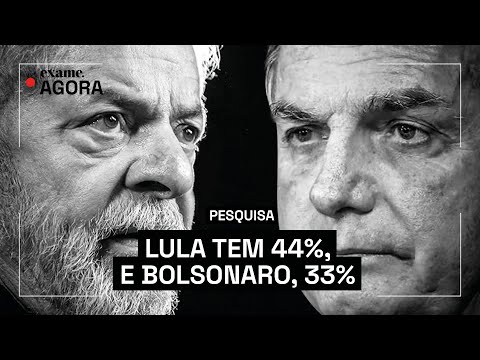 Pesquisa eleitoral: Lula tem 44%, e Bolsonaro, 33%