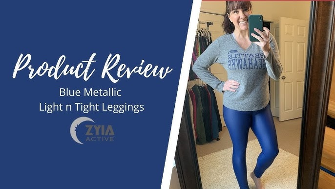 ZYIA Active Product Review Teal Floral Pocket Light n Tight Leggings 