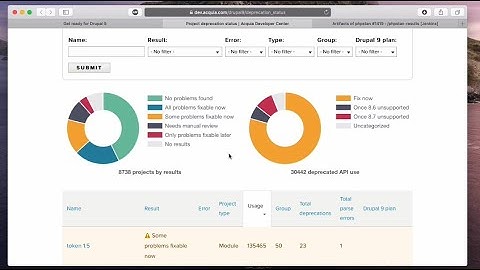 Introducing the Drupal 9 deprecation status tool on dev.acquia.com