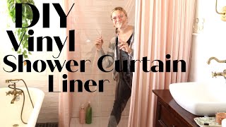 DIY shower curtain liner with brass grommets