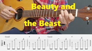 Beauty and the Beast - Disney - Easy Fingerstyle Guitar Tutorial Tabs and Chords