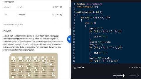 Punched Cards | Problem A |  Qualification Round | Google Code Jam 2022 Solution