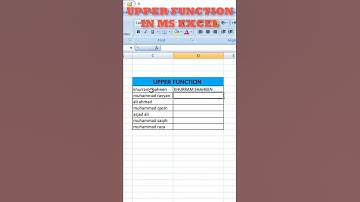 UPPER Function in MS Excel Tutorial.