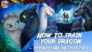 Drawing How to Train your Dragon | Toothless and the Light Fury 🐉 screenshot 5