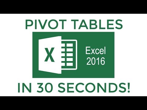 Excel 2016 Pivot Tables in 30 Seconds!