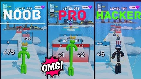 Tall Man Run in NOOB vs PRO vs HACKER Gameplay walkthrough! #01