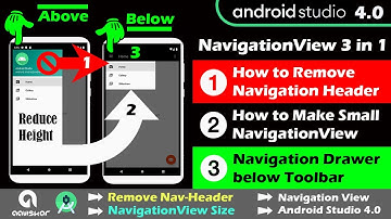 NavigationView 3 in 1 | Remove Header | Navigation Drawer below Toolbar | Navigationview in Androidx