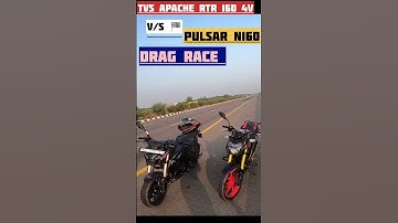 Pulsar N160 Vs Apache RTR 160 4v Drag Race #short #shorts #shortvideo #shortsvideo