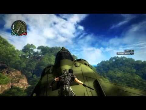 Just Cause 2 fighter jet stunt jump goes wrong