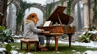 Lion Serenade in the Snow ❄️ Gentle Piano for Sleep, Study & Relaxation | Peaceful Winter Ambience screenshot 2
