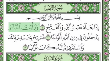 سورة (النصر)مكتوبة/ القارى عبدالرحمن السديس