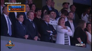 Florentino canta el himno del Real Madrid