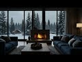 No Ads Fireplace Blizzard ASMR - Snow Storm Sound Sleep With Fireplace Burning For Deep Sleeping