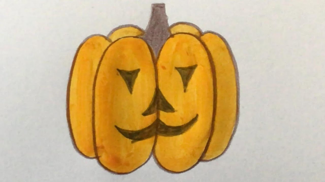 カボチャのかんたんな描き方 描き方 ハロウィンのイラストに How To Draw A Pumpkin Youtube