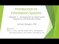 Introduction to IS in the Business: Introduction to Information Systems