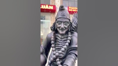 Tượng Tế Công Gỗ Mun Sừng Cao 60cm