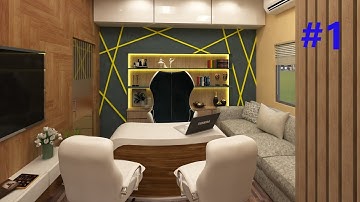 Designing of office Interior in sketchup Part-1 | Home interior | Office interior | Vray