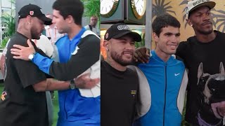 Alcaraz's Reaction When Neymar and Jimmy Butler Came to Meet Him after He Defeated Monfils