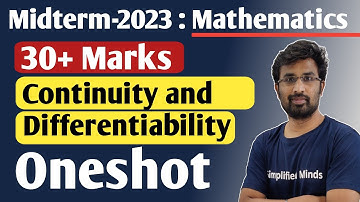 Continuity And Differentiability in Oneshot | 2nd PUC Maths Midterm 2023 | Important Questions