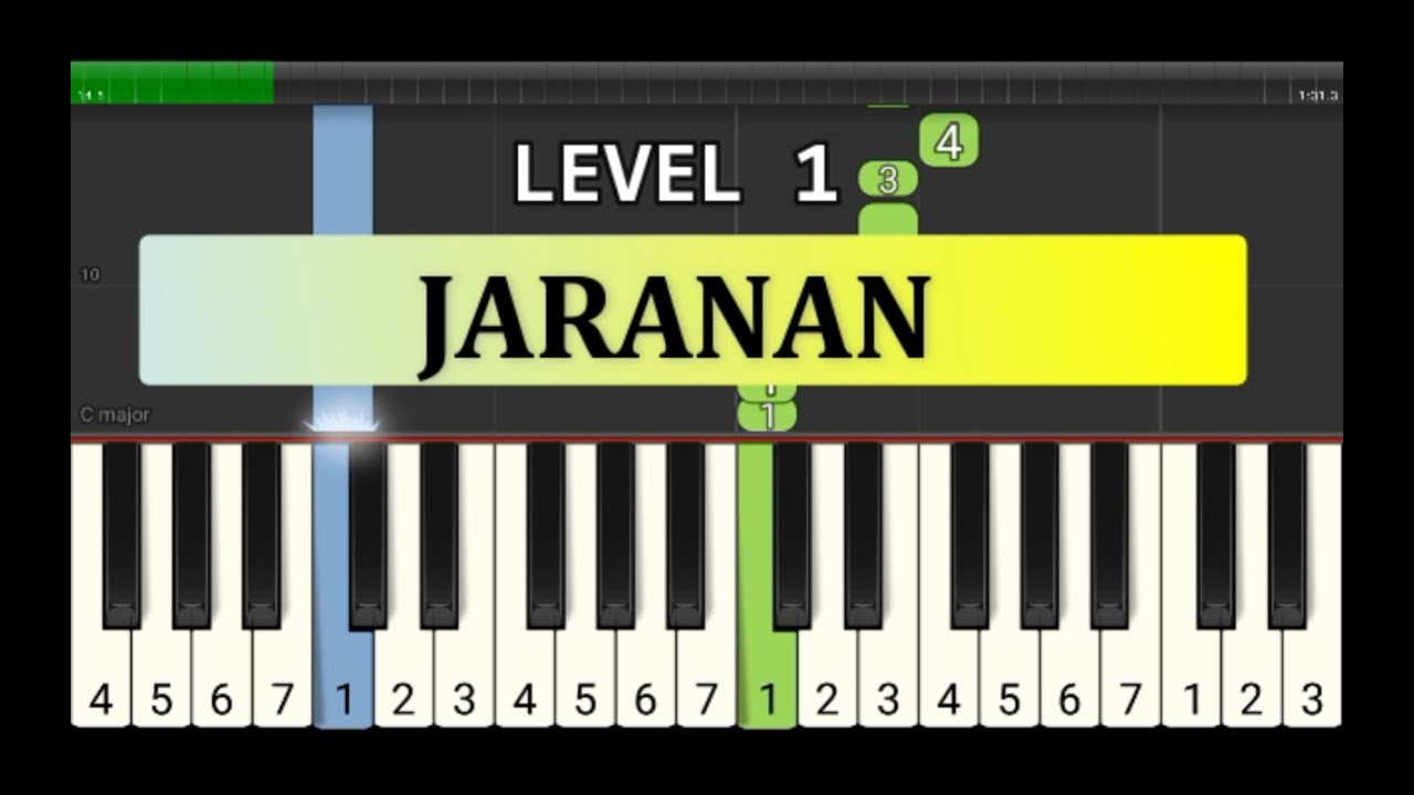 not piano jaranan - tutorial level 1 - lagu daerah nusantara
