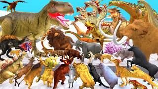 Mammoth Elephant vs T-Rex Dinosaurs Versus Wild Animals Epic Battle Animal Revolt Battle Simulator screenshot 2