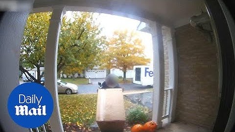 FedEx delivery man SMASHES package by flipping it to door