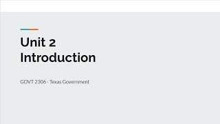 Unit 2 Introduction