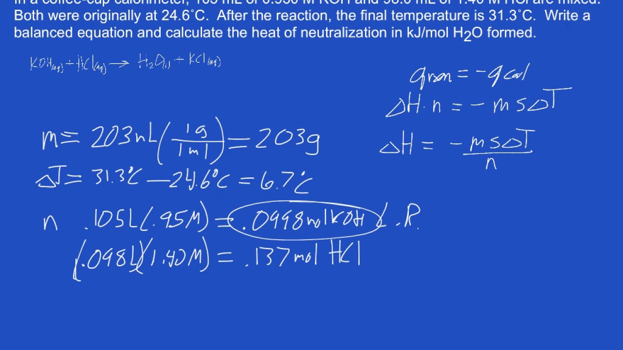 10.35 Coffee Cup Calorimetry YouTube
