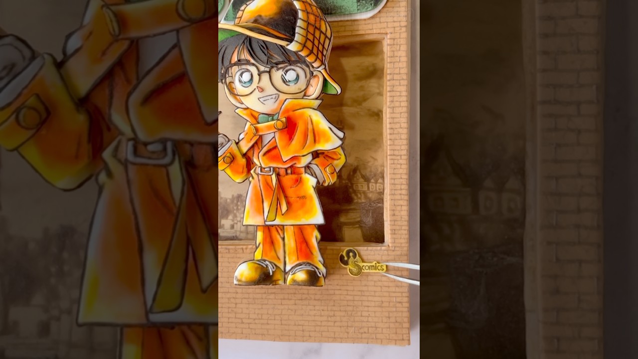 Making Detective Conan with cookies🕵️🍪 #icingcookies #making #shortsfeed