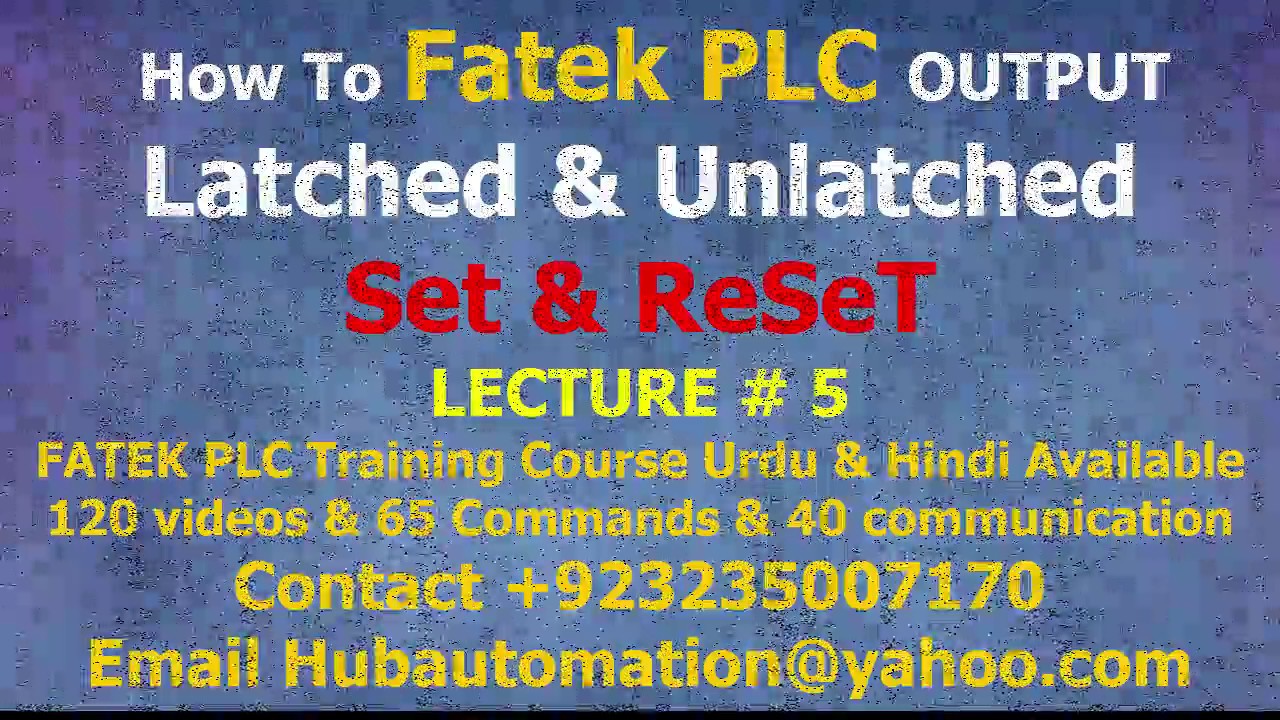 Fatek PLC fbs series output how latch & unlatch set & reset urdu hindi