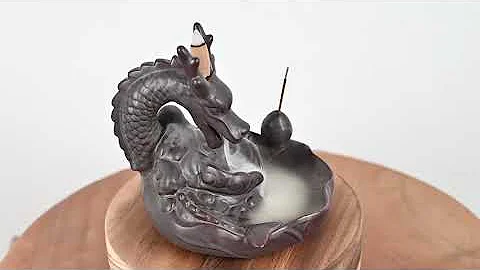 how to use incense cones placed in the ceramic dragon waterfall Backflow incense burner