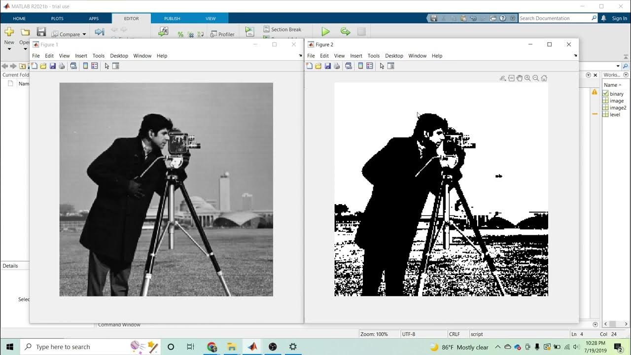 Lecture 4: Convert RGB image to binary image using MATLAB | Image ...