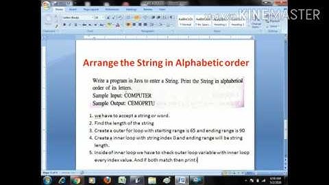 String | Alphabetical order String print using bluej