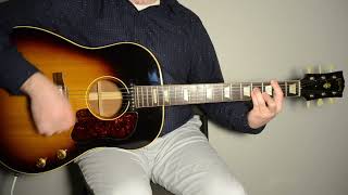 Video thumbnail of "The Beatles - I Feel Fine - Rhythm Guitar - Gibson J-160E"