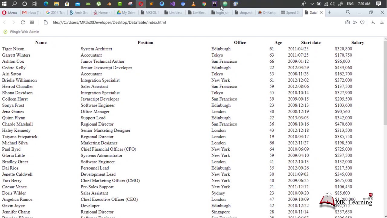 How to add Datatable in website - YouTube