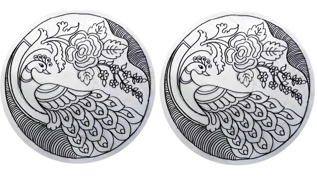 Peacock Alekhan | How To Draw Alekhan Drawing By Pencil - YouTube